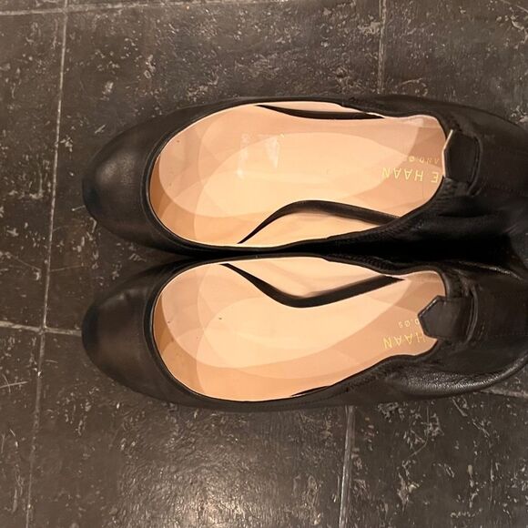 Cole Haan Aviana Black Leather Block Heels 8.5 - Picture 11 of 12